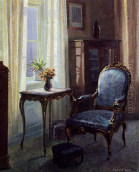 Interior In Sunshine Oil Painting by Robert Panitzsch