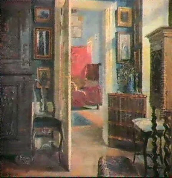 The Bedroom Door. Oil Painting by Robert Panitzsch