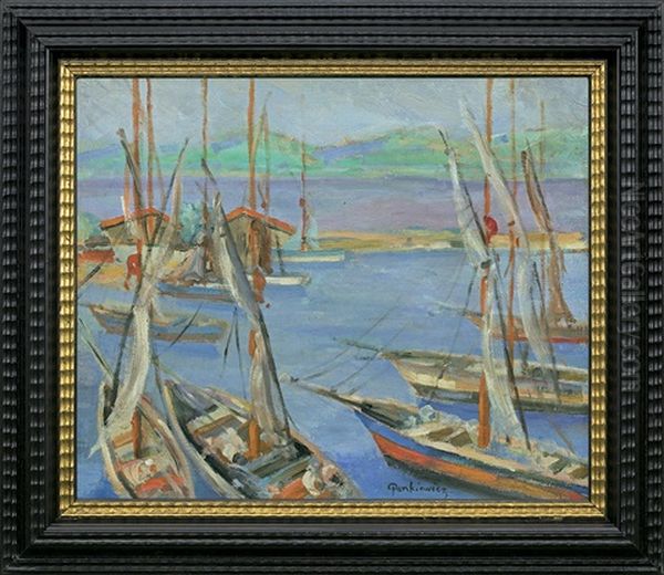 Boats In Saint-tropez by Josef Pankiewicz