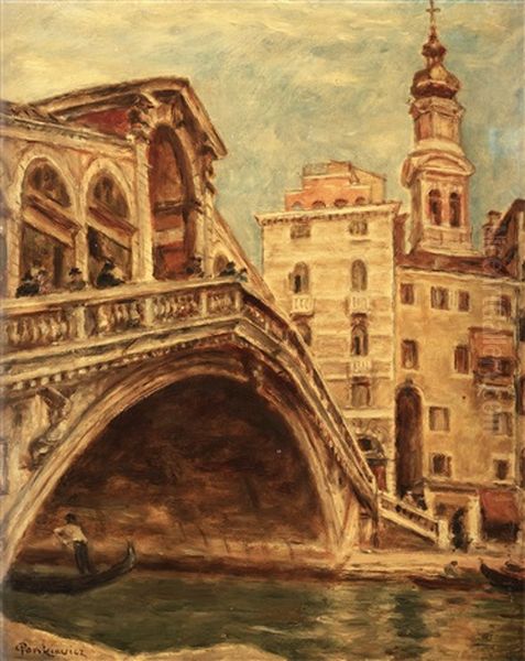 Ponte Rialto Oil Painting by Josef Pankiewicz