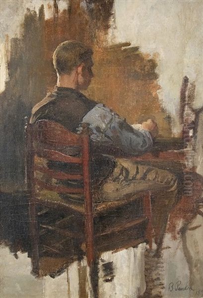 Sitter Oil Painting by Bernhard Pankok