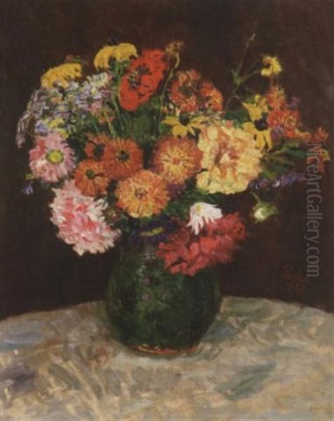 Blumenstilleben Oil Painting by Bernhard Pankok