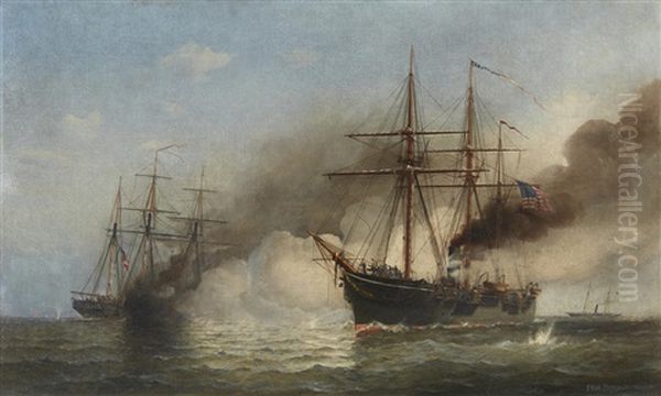 Kearsarge, June 19th 1864 Oil Painting by Fred Pansing