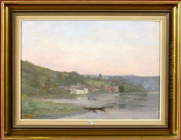 Crepuscule Sur La Meuse A Anseremme Oil Painting by Pericles Pantazis