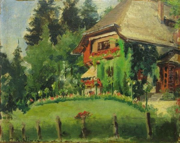 House Among Fir-trees Oil Painting by Constantin Pantilimon