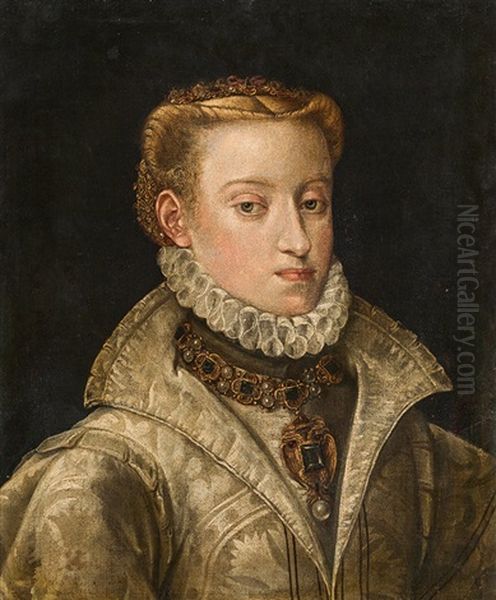 Anna Of Austria (1549-1580) Oil Painting by Juan Pantoja de la Cruz