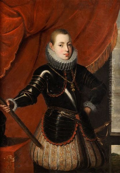 Portrait Des Koniglichen Infanten Und Nachmaligen Spanischen Konigs Philipp Iii Oil Painting by Juan Pantoja de la Cruz