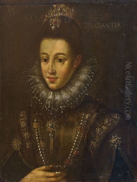 Brustbildnis Einer Dame In Reicher Hoftracht Oil Painting by Juan Pantoja de la Cruz