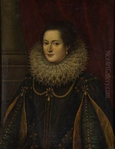 Retrato De Dama De La Corte Oil Painting by Juan Pantoja de la Cruz