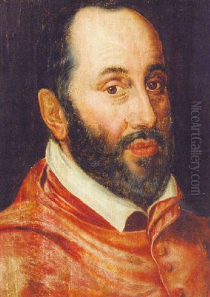 Portrait Of A Cardinal (cardinal De Granville?) Oil Painting by Juan Pantoja de la Cruz