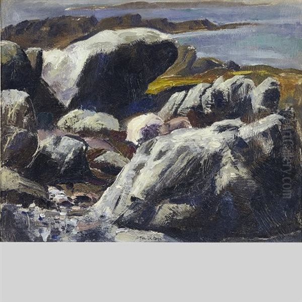 Rocky Formation, Peggy's Cove, N.s. Oil Painting by Lawrence Arthur Colley Panton