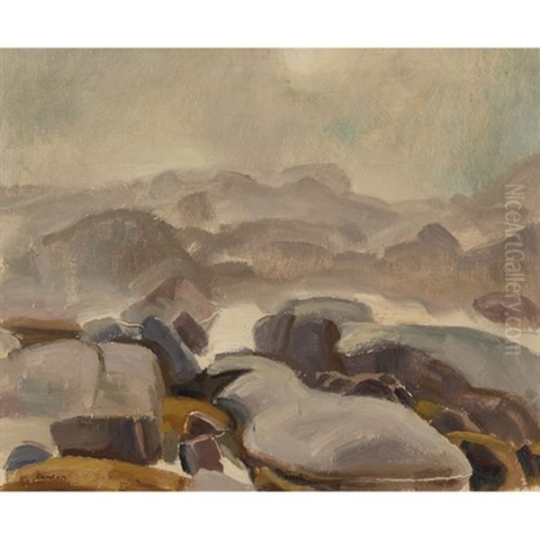 Mist And Rock Oil Painting by Lawrence Arthur Colley Panton