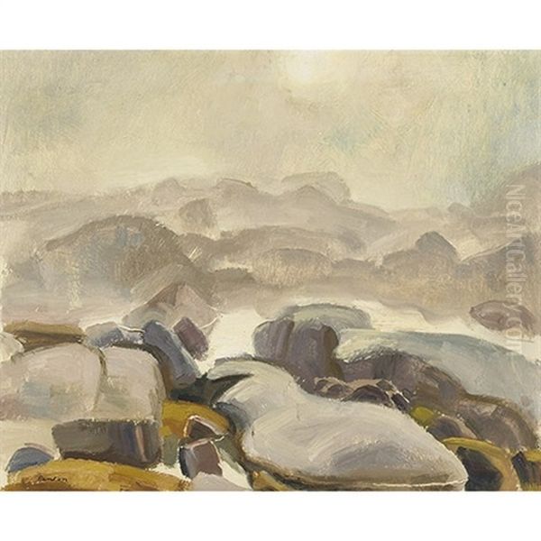 Mist And Rock Oil Painting by Lawrence Arthur Colley Panton