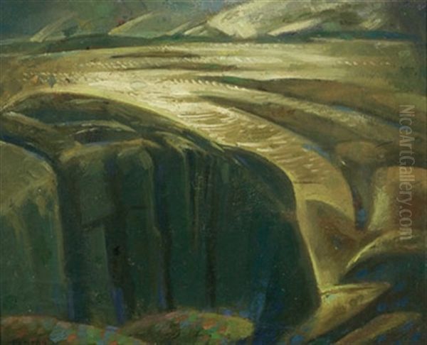 Rock Formation, Coastal Landscape, Nova Scotia Oil Painting by Lawrence Arthur Colley Panton