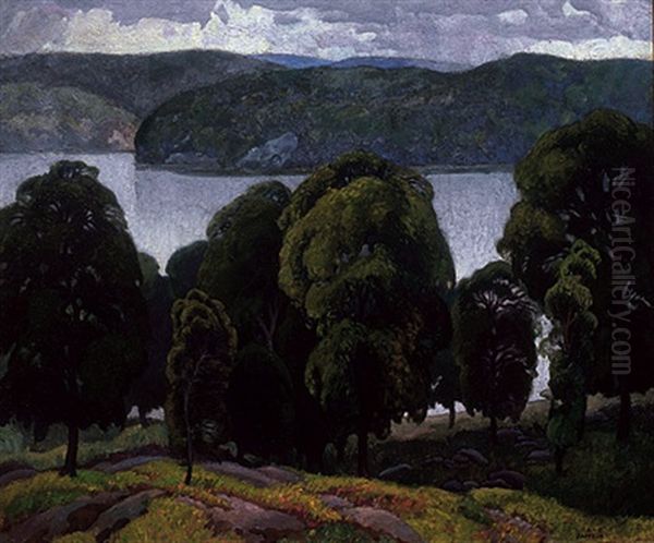 Trees By The Lake Oil Painting by Lawrence Arthur Colley Panton