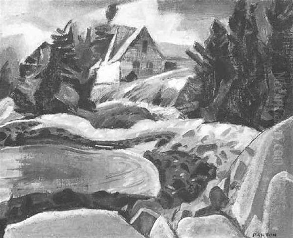 House In Rocky Landscape Oil Painting by Lawrence Arthur Colley Panton