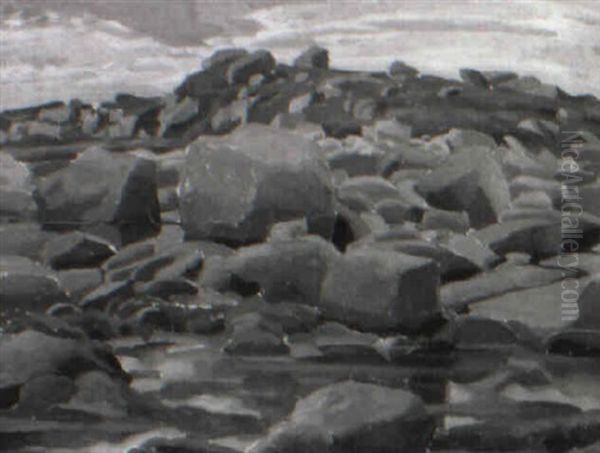 Rock Pools Oil Painting by Lawrence Arthur Colley Panton