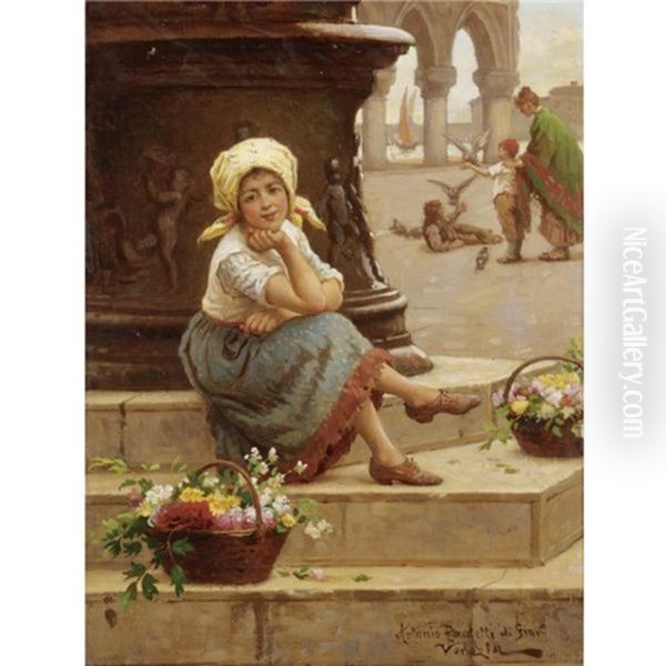 The Little Flower Seller by Antonio Ermolao Paoletti