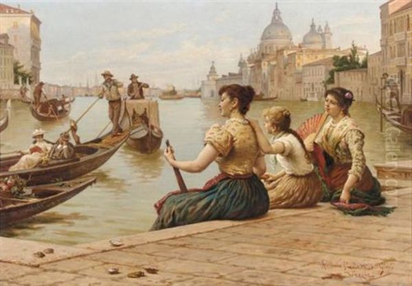 Awaiting A Gondola by Antonio Ermolao Paoletti