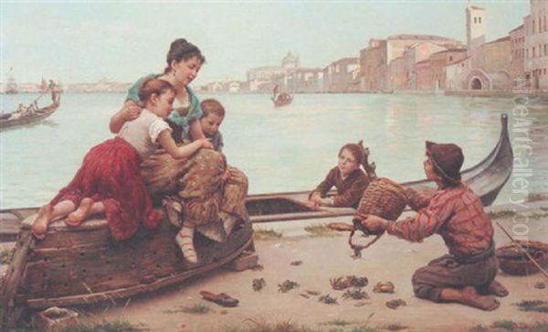 Emptying The Crab Pot Oil Painting by Antonio Ermolao Paoletti