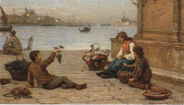 The Merchants Of Venice Oil Painting by Antonio Ermolao Paoletti