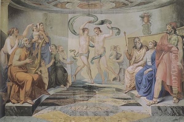 Danza Dei Figli Di Alcinoo In Onore De Ulisse Oil Painting by Pietro Paoletti