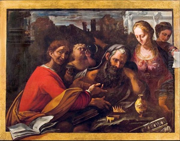 After The Banquet (vanitas Humanae Vitae) Oil Painting by Pietro Paolini