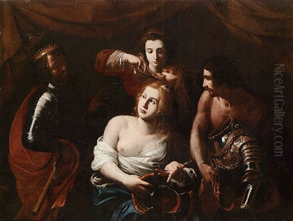 La Regina Tomiri Indossa Le Armi (?) Oil Painting by Pietro Paolini