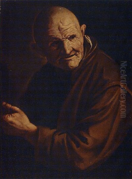 An Old Man In A Brown Coat Oil Painting by Pietro Paolini