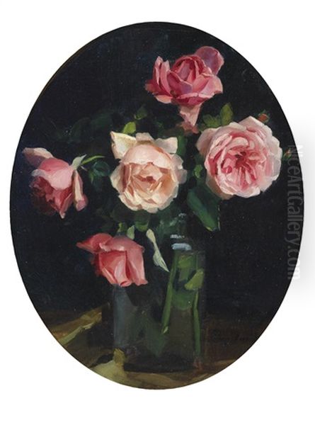 Rosen In Vase Oil Painting by Emil Pap