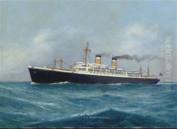 The S.s. Independence At Sea Oil Painting by Luca Papaluca