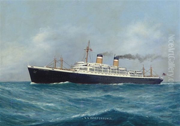 The "s.s. Independence" At Sea Oil Painting by Luca Papaluca