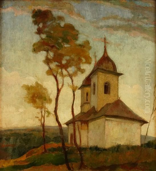 Landscape With Hermitage by Tache Papatriandafil