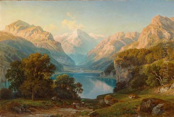 Sommertag Am Vierwaldstattersee Oil Painting by Eduard Friedrich Pape