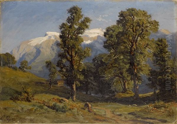 Blick Auf Den Engelberg Oil Painting by Eduard Friedrich Pape