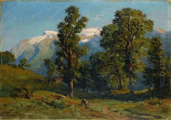 Blick Auf Den Engelberg Oil Painting by Eduard Friedrich Pape