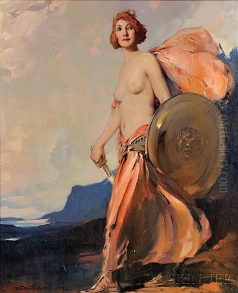 The Shield Maiden/lysistrata Oil Painting by Eric Pape