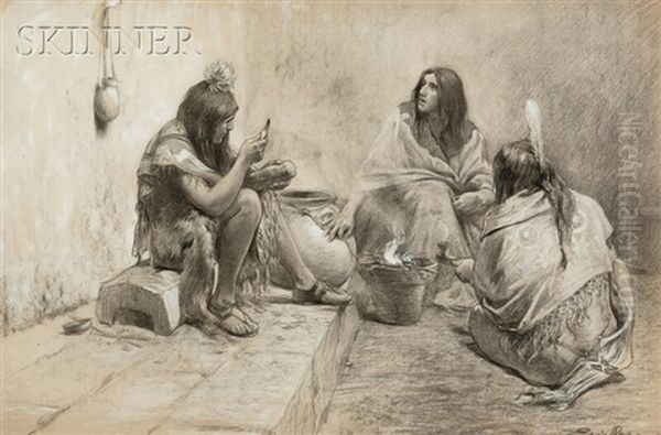 Craftsmen Entertained And Frightened Each Other With Stories Oil Painting by Eric Pape