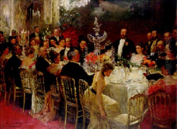 Celebration At The Leichner Residence by Friedrich Georg William Pape