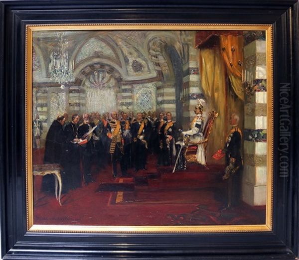 Wilhelm Ii. Im Audienzsaal Oil Painting by Wilhelm Pape