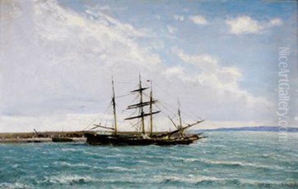 Marine A Saint Raphael Oil Painting by Victor de Papelen (Papeleu)