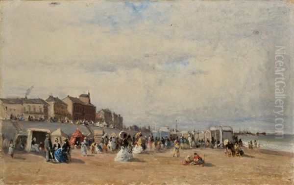 Vue Presumee De La Plage De Knock Oil Painting by Victor de Papelen (Papeleu)