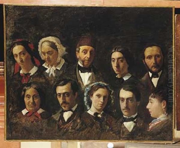 Etude De Dix Tetes De Personnages Oil Painting by Dominique Louis Ferreol Papety