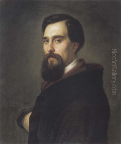 Portrait D'homme Oil Painting by Dominique Louis Ferreol Papety