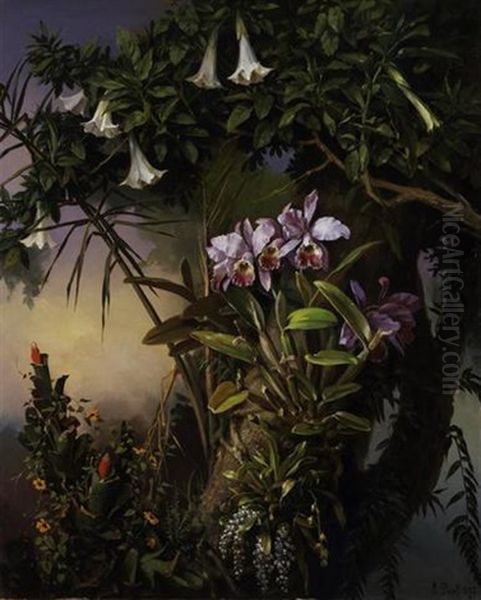 Fleurs Exotiques Oil Painting by Ernst Papf