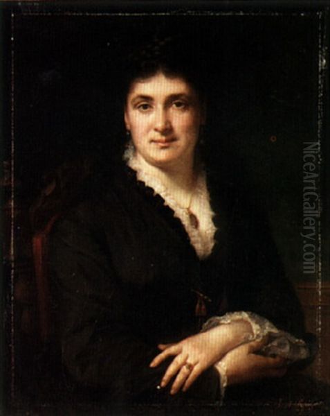 Portrait Of A Woman Oil Painting by Jean Adolphe Papin