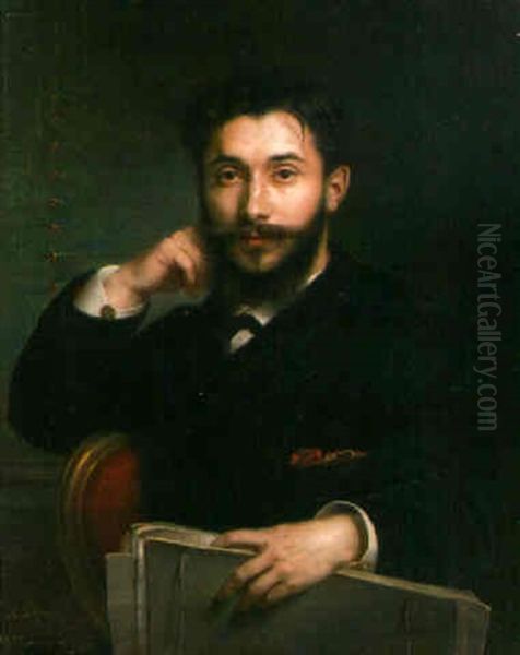 Portrait Of A Young Intellectual Oil Painting by Jean Adolphe Papin