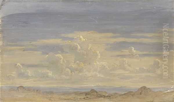 Wolkenstudie Oil Painting by Gustav Friedrich Papperitz