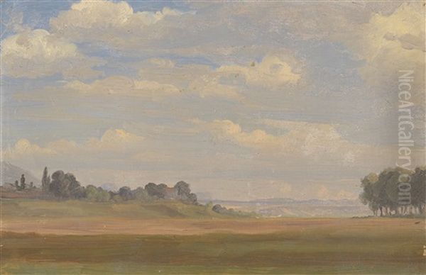 Landschaftsstudie Oil Painting by Gustav Friedrich Papperitz