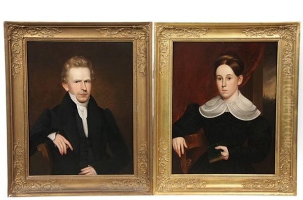 Portrait Of Joseph Wesley Harper, Jr. (+ Portrait Hannah Peck Harper; Pair_ Oil Painting by John Paradise